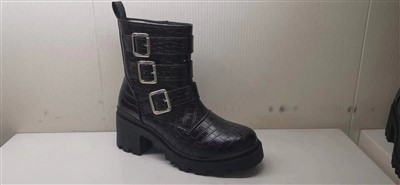 Botas de fivela quadrada de couro PU Rocodile